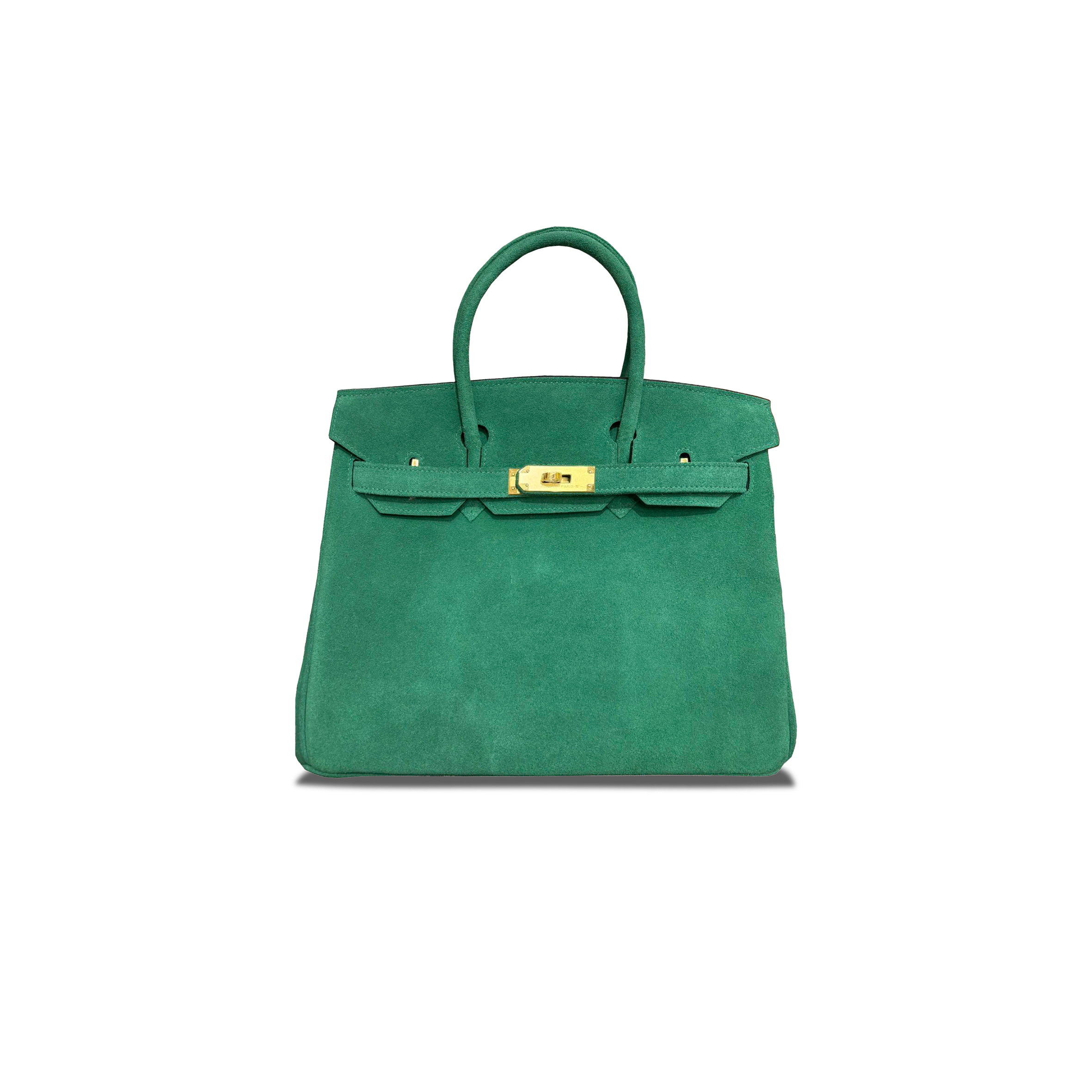 HERMÈS MASTER BIRKIN 30 CHAMOIS JUNGLE GREEN GOLD BUCKLE H028369CC59 (30*23*15cm)